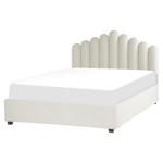 Bett mit Stauraum Samtstoff VINCENNES 160 x 200 cm Cremeweiss