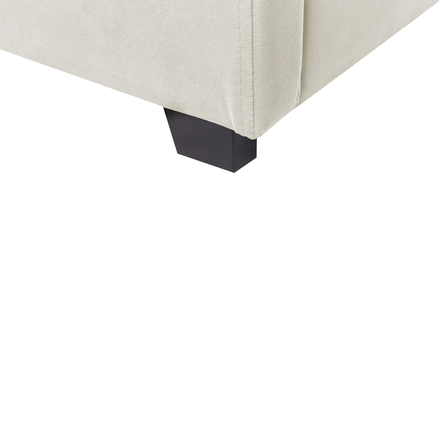 Bett mit Stauraum Samtstoff VINCENNES 160 x 200 cm Cremeweiss