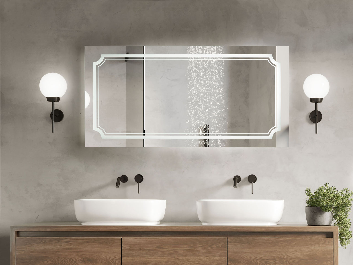 LED-Badezimmer-Spiegel ARROMACHNES 120 cm 60 cm Silber