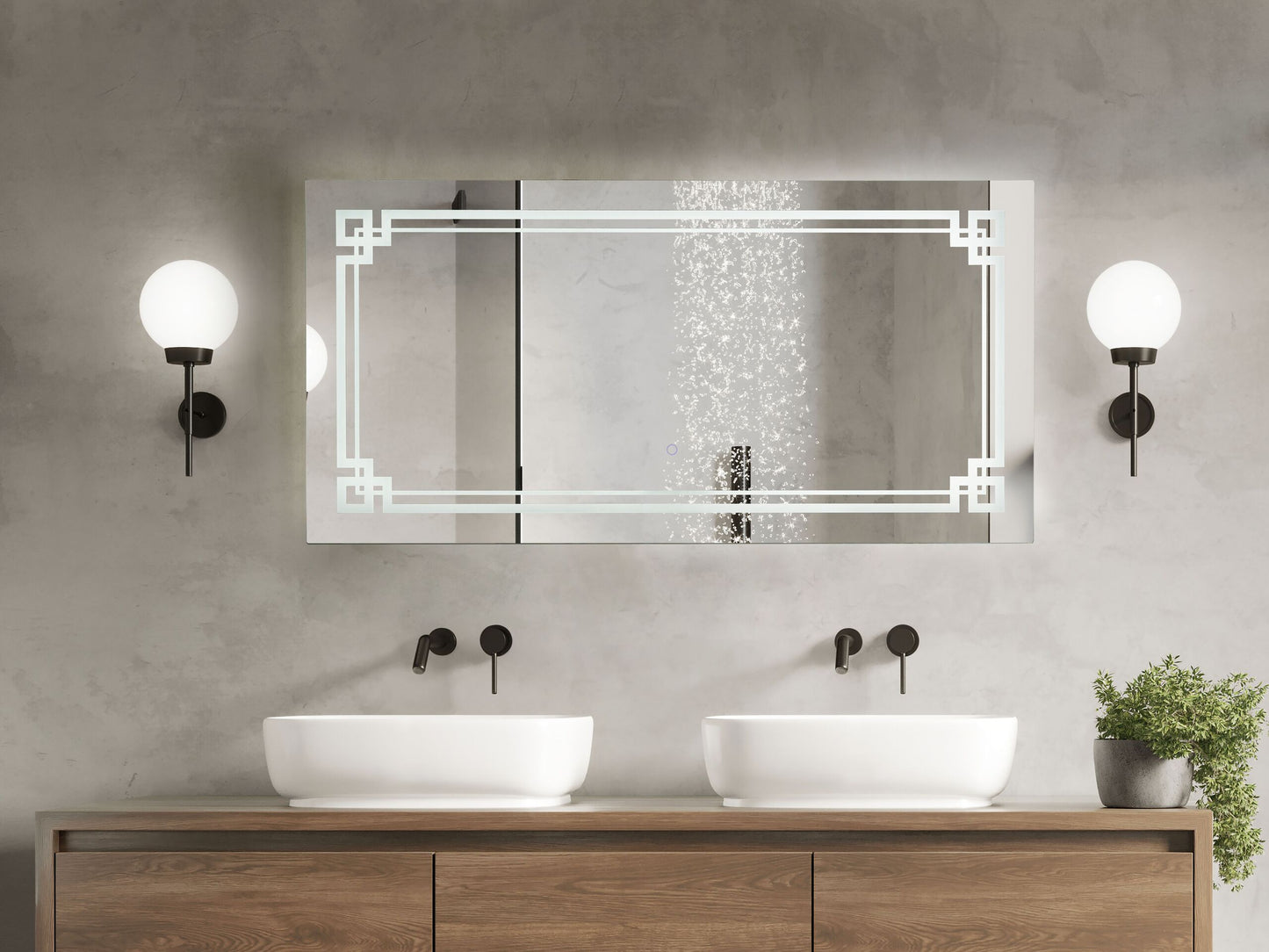 LED-Badezimmer-Spiegel AVRANCHES 120 cm 60 cm Silber