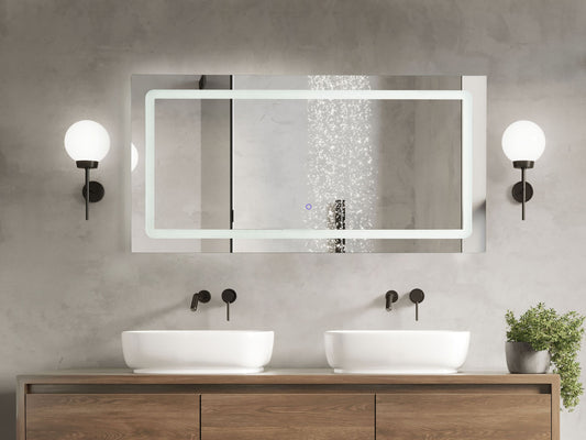 LED-Badezimmer-Spiegel BENOUVILLE 120 cm 60 cm Silber