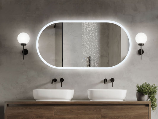 LED-Badezimmer-Spiegel CHATEAUROUX 120 cm 60 cm Silber