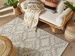Teppich Wolle beige / schwarz 140 x 200 cm URLA