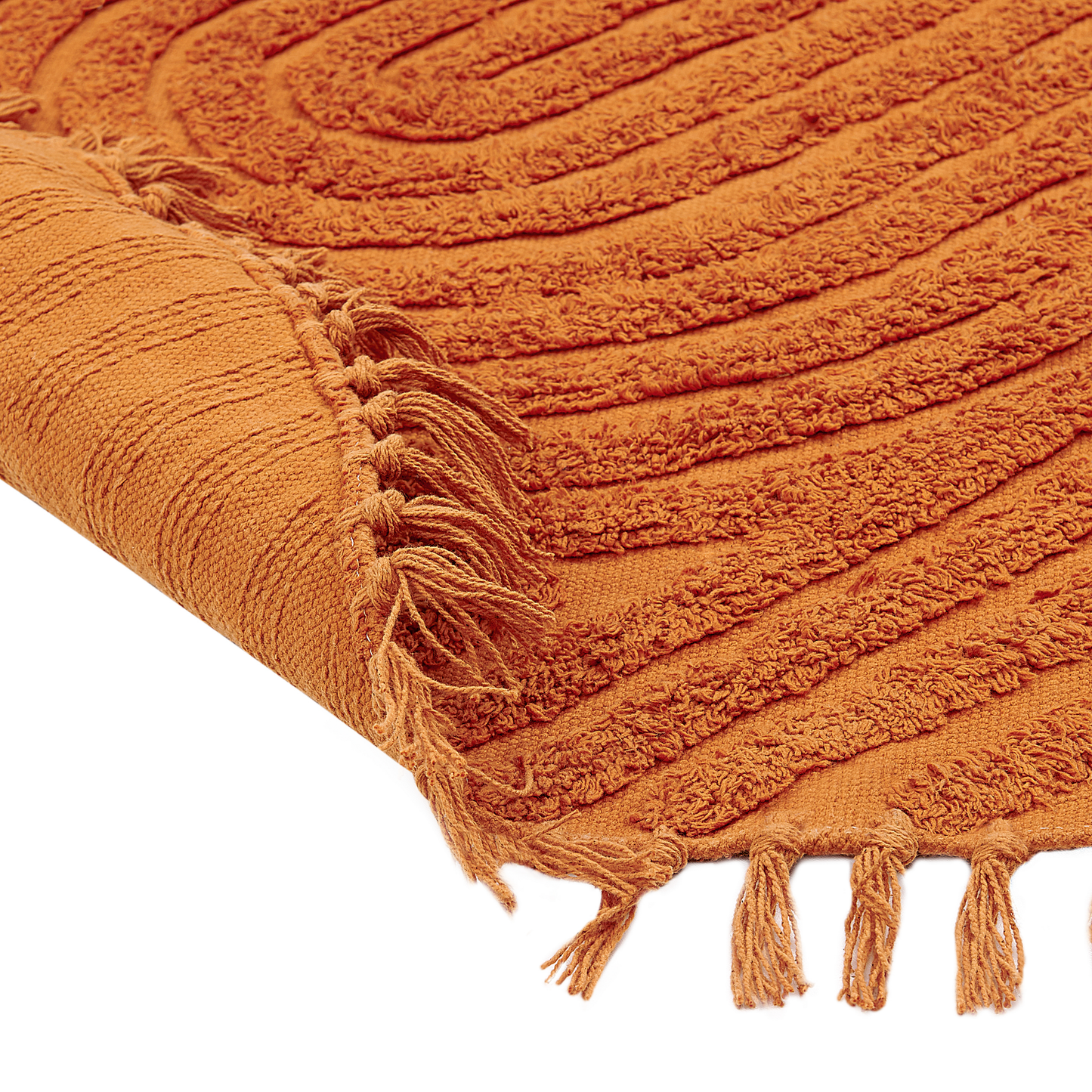 Teppich Baumwolle orange ⌀ 140 cm rund HALFETI