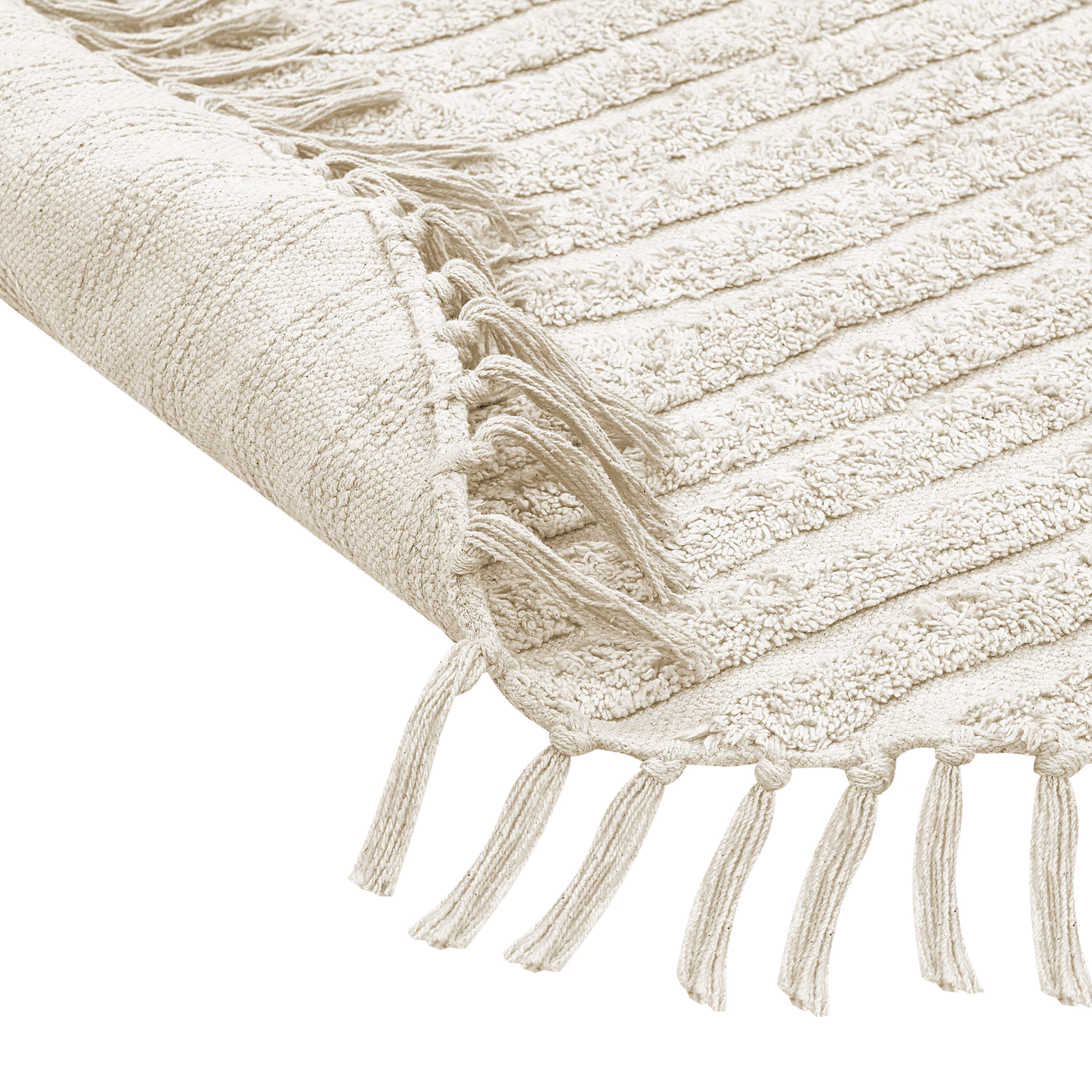 Teppich Baumwolle beige ⌀ 140 cm rund HALFETI