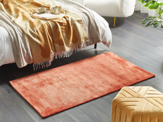 Teppich Viskose orange 80 x 150 cm Kurzflor GESI II