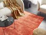 Teppich Viskose orange 140 x 200 cm Kurzflor GESI II