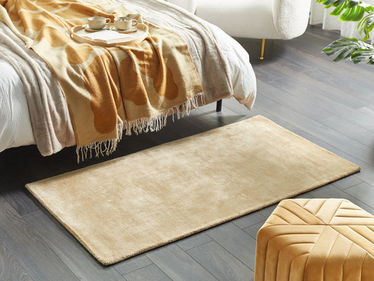 Teppich Viskose sandbeige 80 x 150 cm Kurzflor GESI II