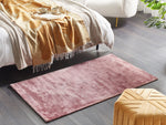 Teppich Viskose rosa 80 x 150 cm Kurzflor GESI II