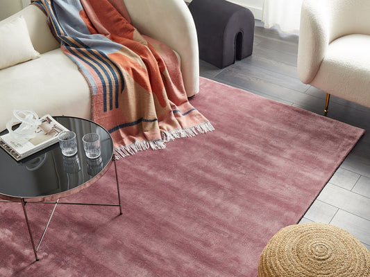 Teppich Viskose rosa 160 x 230 cm Kurzflor GESI II