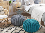 Pouf blaugrün ⌀ 50 cm CONRAD II