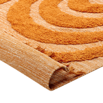 Teppich Baumwolle orange 80 x 150 cm geometrisches Muster Fransen Kurzflor HAKKARI