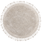 Teppich Baumwolle hellbeige ⌀ 140 cm Fransen Shaggy BITLIS