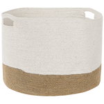 Textilkorb Baumwolle weiss / beige 2er Set KAHAN