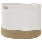 Textilkorb Baumwolle weiss / beige 2er Set KAHAN