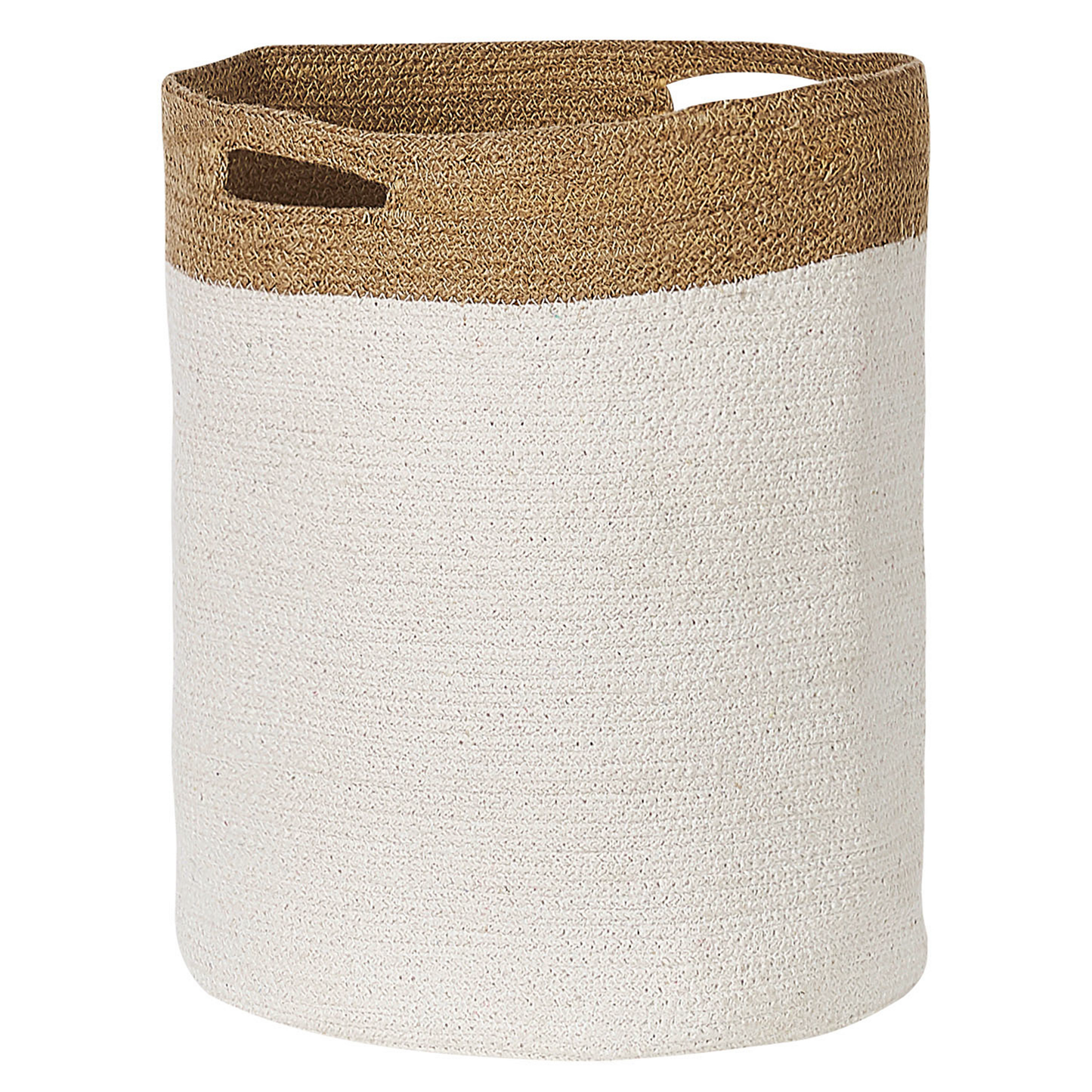 Textilkorb Baumwolle weiss / beige 2er Set KARDH