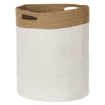 Textilkorb Baumwolle weiss / beige 2er Set KARDH