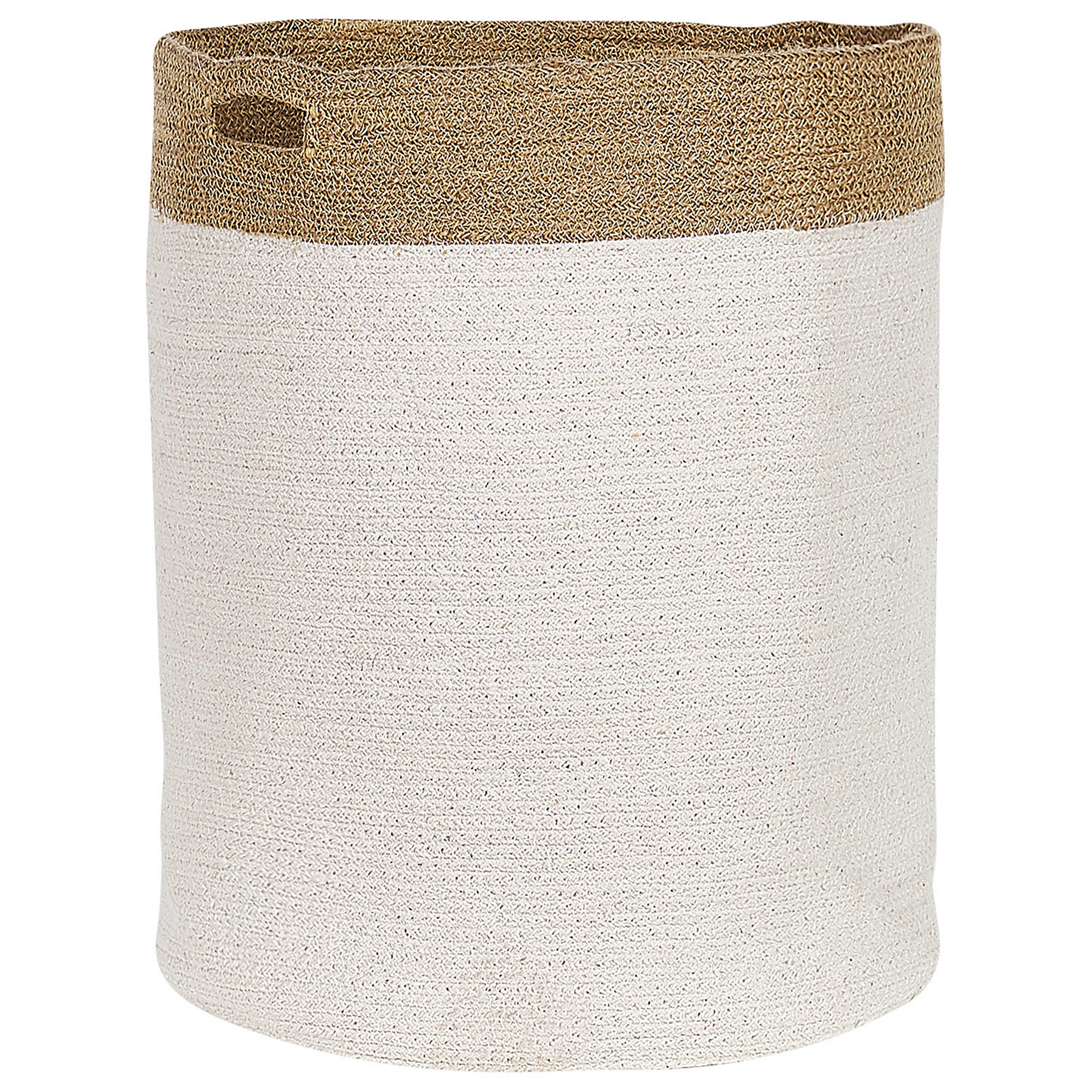 Textilkorb Baumwolle weiss / beige 2er Set KARDH