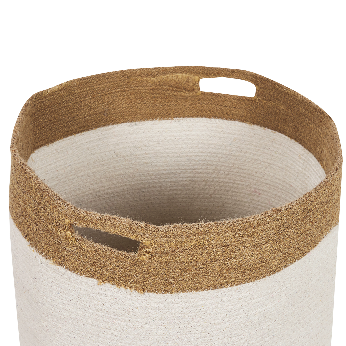 Textilkorb Baumwolle weiss / beige 2er Set KARDH