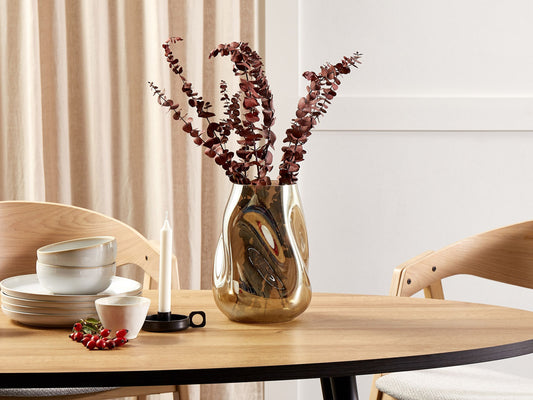 Blumenvase IMEROS Glas 27 cm Goldbraun