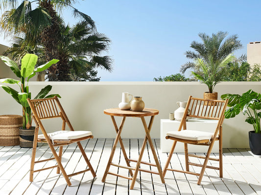 Bistro Set klappbar SAVELLETRI Holz Braun