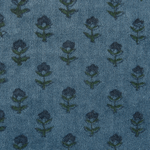 Dekokissen RIBES Samtstoff 45 x 45 cm Dunkelblau Blumenmuster
