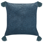Dekokissen 2er Set SETARIA Samtstoff 45 x 45 cm Dunkelblau Pflanzenmuster