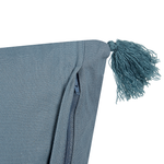 Dekokissen 2er Set SETARIA Samtstoff 45 x 45 cm Dunkelblau Pflanzenmuster