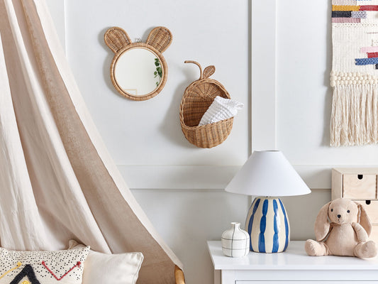 Wandobjekt Apfel MAKONDE Rattan 40 cm Naturfarben