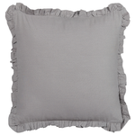 Dekokissen 2er Set GLABRA Leinen 45 x 45 cm Grau Ohne Muster