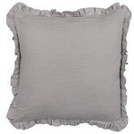 Dekokissen 2er Set GLABRA Leinen 45 x 45 cm Grau Ohne Muster