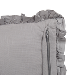 Dekokissen 2er Set GLABRA Leinen 45 x 45 cm Grau Ohne Muster