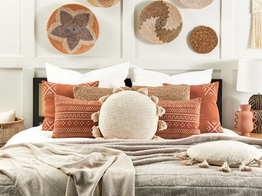 Dekokissen MADIA Baumwolle 45 x 45 cm Hellbeige Ohne Muster