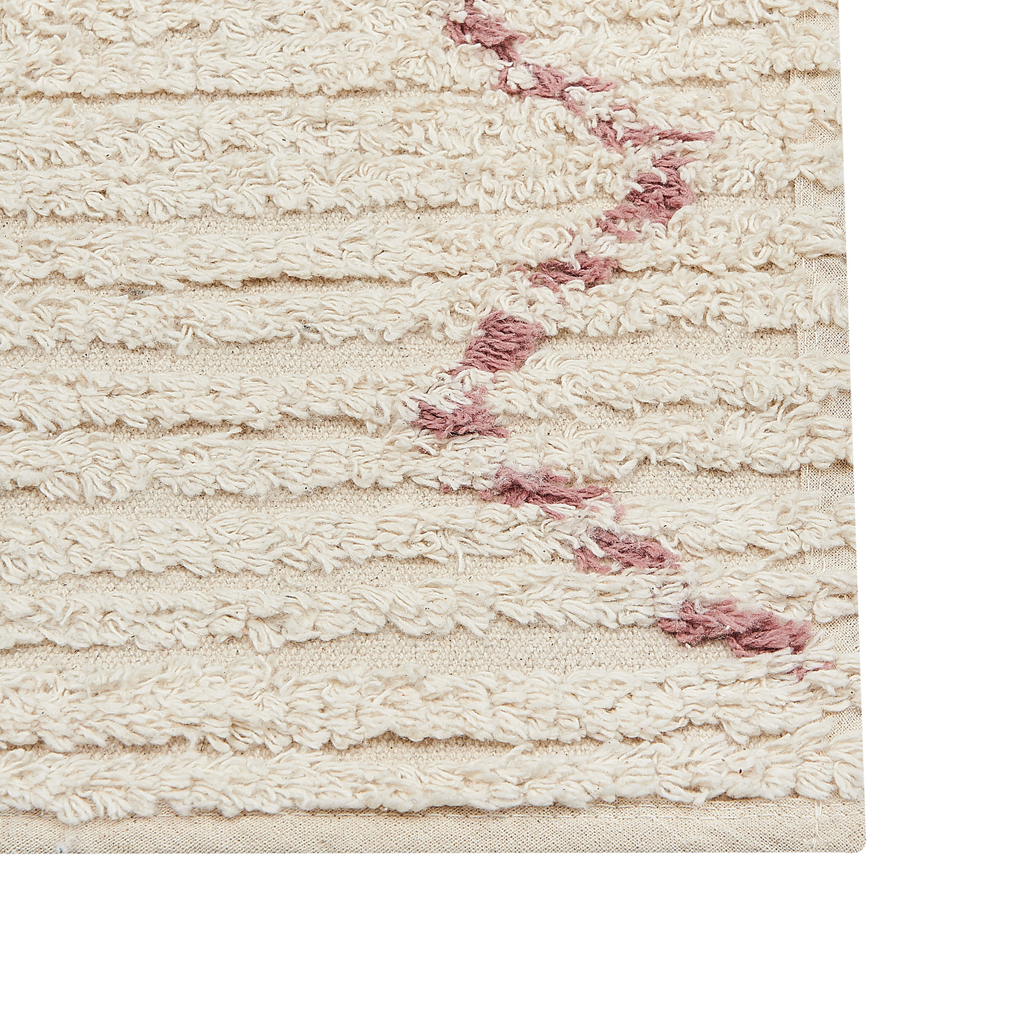 Teppich Baumwolle beige 80 x 150 cm geometrisches Muster GUWAHATI