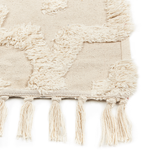 Teppich Baumwolle hellbeige 80 x 150 cm geometrisches Muster Kurzflor ITANAGAR