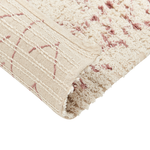 Teppich Baumwolle beige / rosa 160 x 230 cm geometrisches Muster Kurzflor EDIRNE