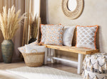 Dekokissen 2er Set SATIVUS Baumwolle 45 x 45 cm Orange Blumenmuster