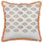 Dekokissen 2er Set SATIVUS Baumwolle 45 x 45 cm Orange Blumenmuster