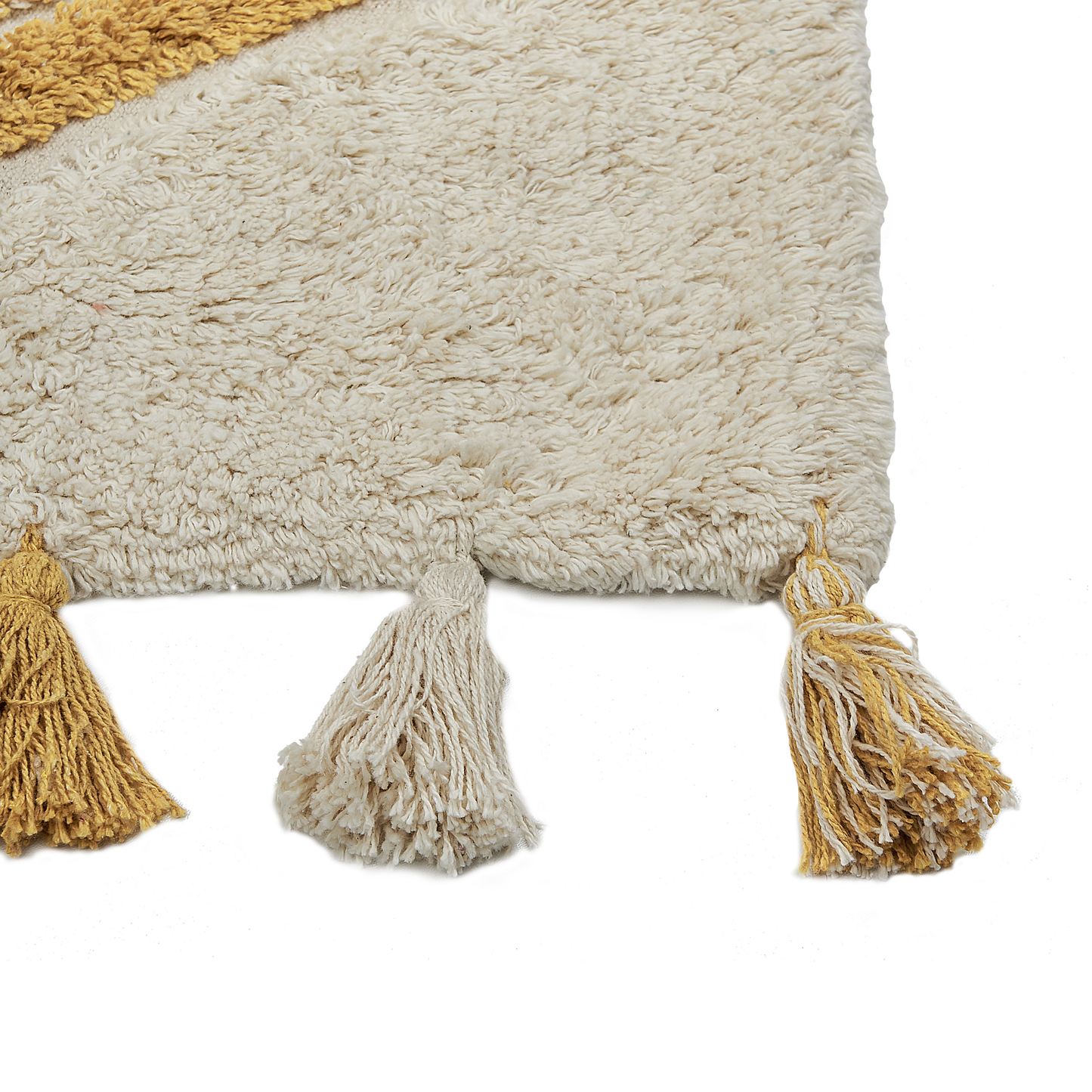 Teppich Baumwolle beige / gelb 80 x 150 cm abstraktes Muster BINGOL