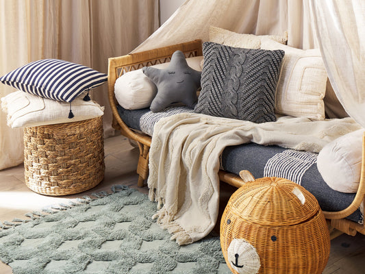 Kuscheldecke KHARI Baumwolle 125 x 150 cm Hellbeige