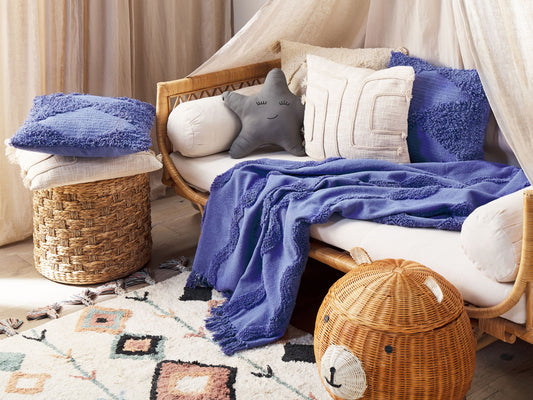 Kuscheldecke KHARI Baumwolle 125 x 150 cm Violett