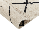 Teppich Baumwolle beige / schwarz 160 x 230 cm geometrisches Muster Kurzflor ELDES