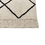 Teppich Baumwolle beige / schwarz 160 x 230 cm geometrisches Muster Kurzflor ELDES