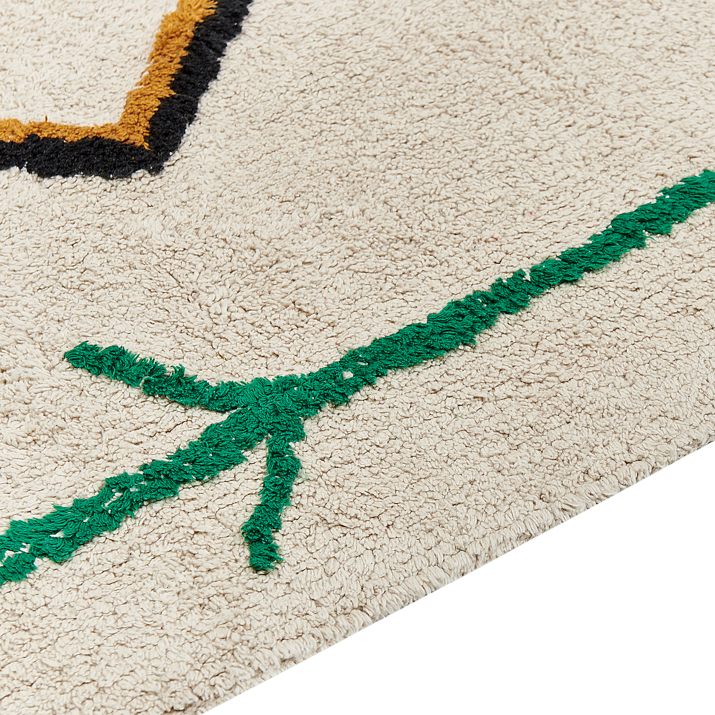 Teppich Baumwolle beige 160 x 230 cm geometrisches Muster Kurzflor CETMI