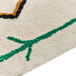 Teppich Baumwolle beige 160 x 230 cm geometrisches Muster Kurzflor CETMI