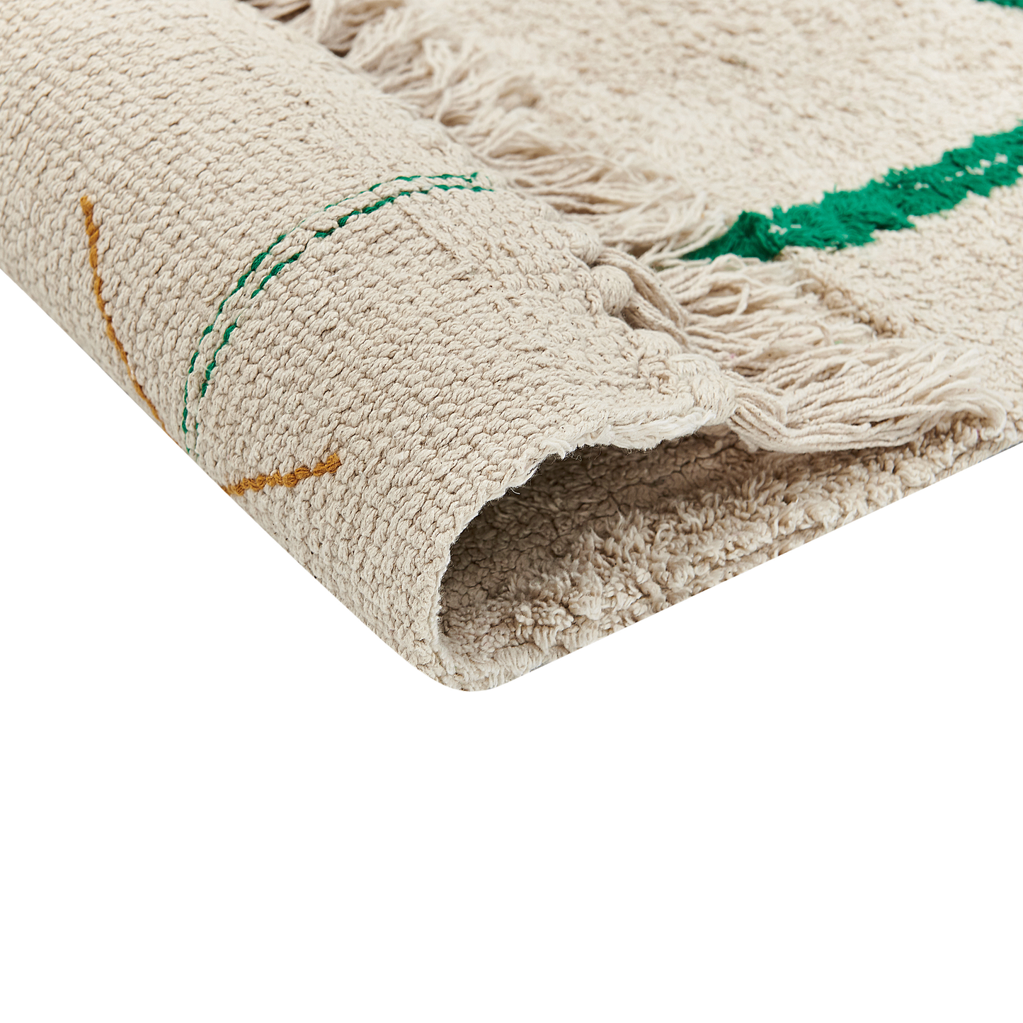 Teppich Baumwolle beige 160 x 230 cm geometrisches Muster Kurzflor CETMI