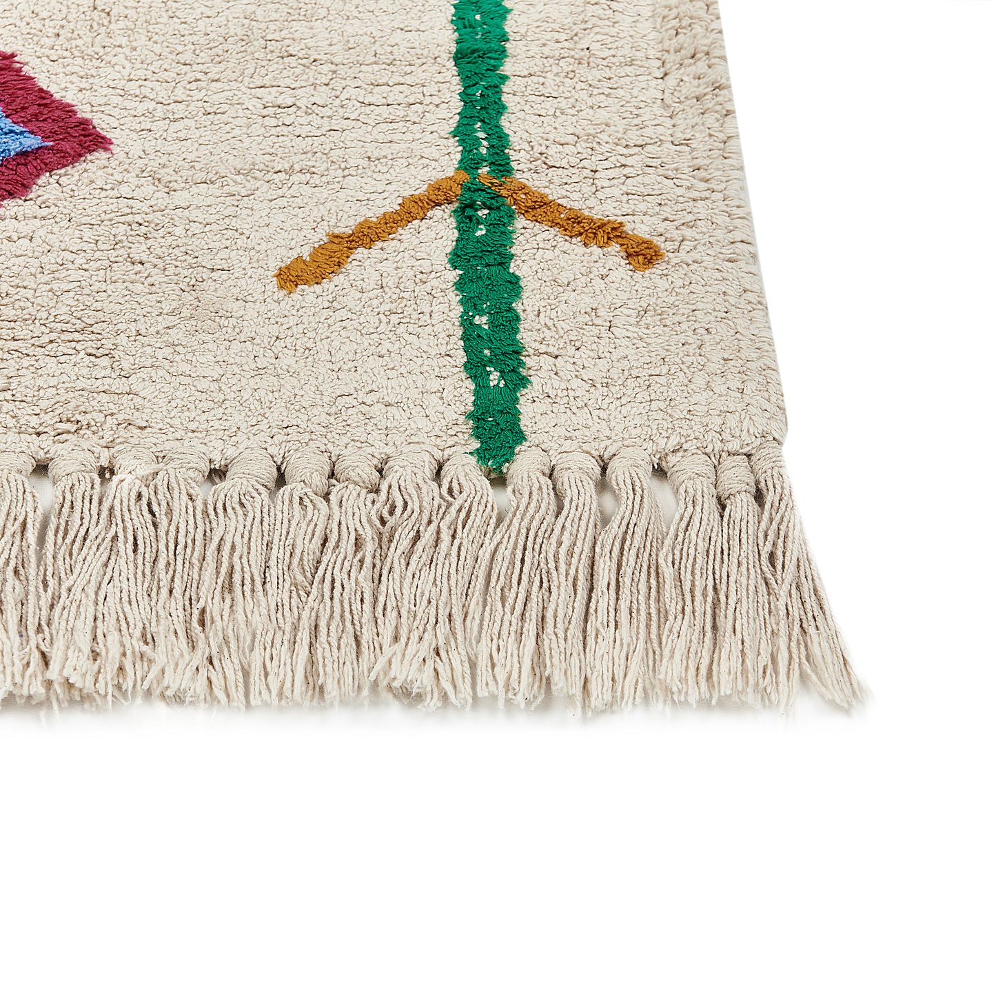 Teppich Baumwolle beige 160 x 230 cm geometrisches Muster Kurzflor CETMI