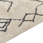 Teppich Baumwolle beige / schwarz 160 x 230 cm geometrisches Muster Kurzflor SOMEK