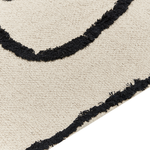 Teppich Baumwolle beige / schwarz 160 x 230 cm Gesichtsmotiv Kurzflor KONUR