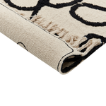 Teppich Baumwolle beige / schwarz 160 x 230 cm Gesichtsmotiv Kurzflor KONUR